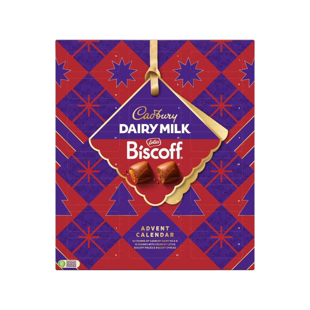 Fizporium Cadbury Dairy Milk & Biscoff Chunks Advent Calendar Count Down To Xmas