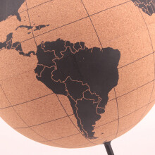 Geography Cork Globe with Borders and Pins for Travel Enthusiasts