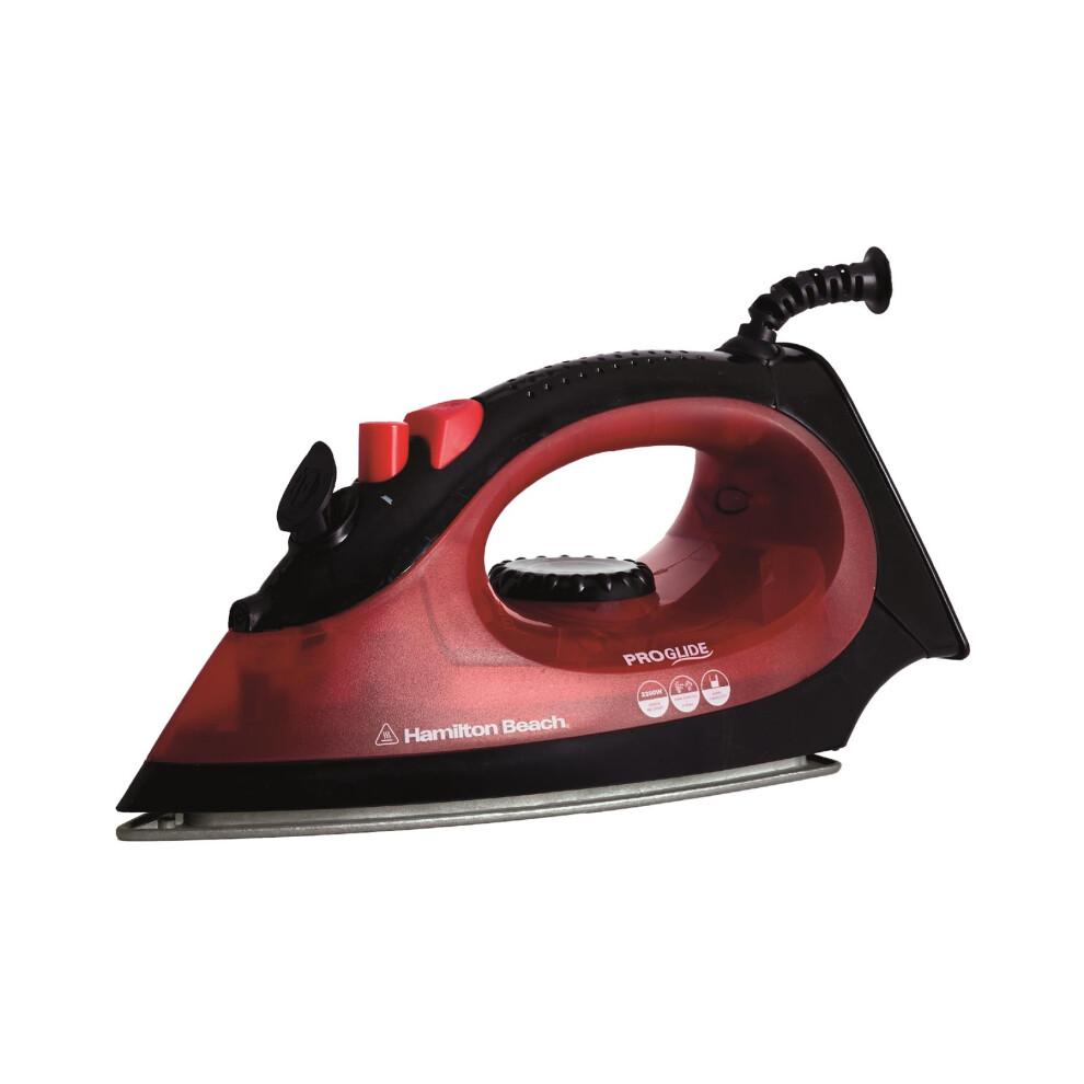 Hamilton Beach Steam Iron, Proglide, 2200W, Hb048d Red/Black