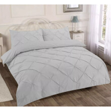 Pintuck Pleated Duvet Cover Sheets With Pillow Cases For Single