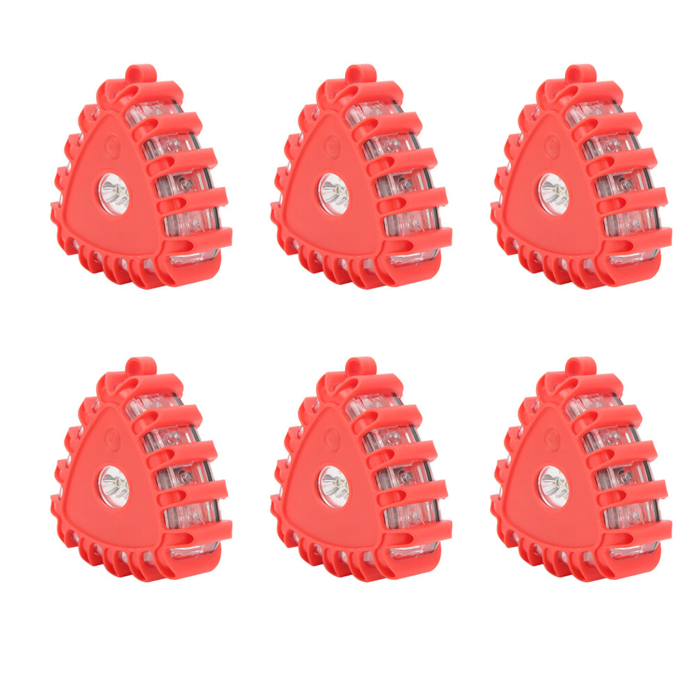 6Pc Led Roadside Emergency Warning Flares, 10X10x3.5cm Red 4321339843776