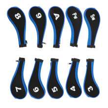 10 Stück Golf-Club-Kopfhaube Neopren Golf-Headcover für Holz- und Eisenschläger Golfer-Enthusiasten Blau