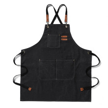 Waterproof Breathable Unisex Work Apron with Pockets, Black, One Size