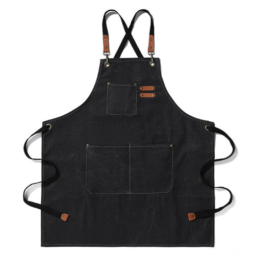 Waterproof Breathable Unisex Work Apron with Pockets, Black, One Size 1