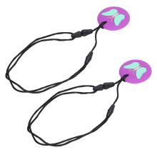 2 Stück Sensorisches Beiß-Halsband aus sicherem Silikon, Linderung bei Unwohlsein, mit angemessener Härte, Baby-Teething-Halskette für Klei