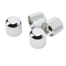 Set aus 4 Metall-Gitarrenkontrollknöpfen Silberton & Lautstärke mit Schraubendreher