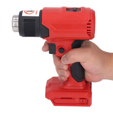 Cordless Heat Gun Red: Rechargeable Adjustable Temp 4 Nozzles