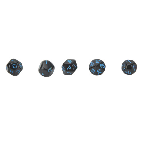 15Pcs Acrylic Polyhedral Dice Set D3-D100 for RPG Table Games Black Blue 2