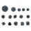 15Pcs Acrylic Polyhedral Dice Set D3-D100 for RPG Table Games Black Blue 2