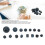 15Pcs Acrylic Polyhedral Dice Set D3-D100 for RPG Table Games Black Blue 6