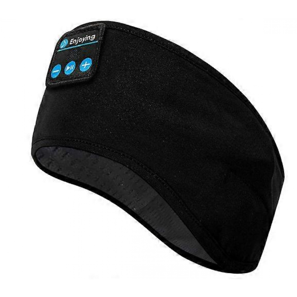 Bluetooth Headband, Headband with Adjustable Earphones, Black