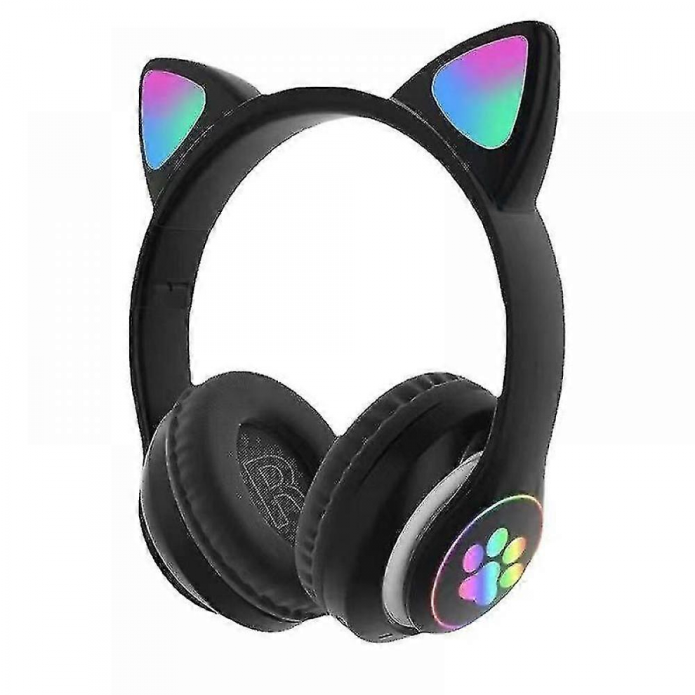Wireless Bluetooth Headphones Cat Ear Headset With Led Light Black-image-OPC-PJJTNJ5-NEW