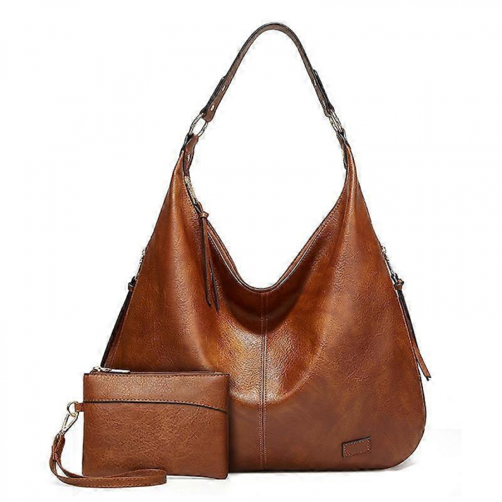 Women's Hobo Bag Soft PU Leather Tote Shoulder Bag Vintage Slouchy Handbag