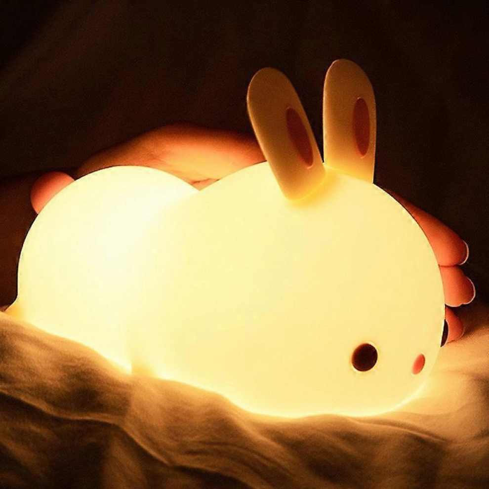 Cute Night Light for Kids, Kids Night Light for Bedroom Bunny Lamp, Silicone Squishy Cute Night Light, Kids Toddler Girl Baby Night Light Nursery Ani