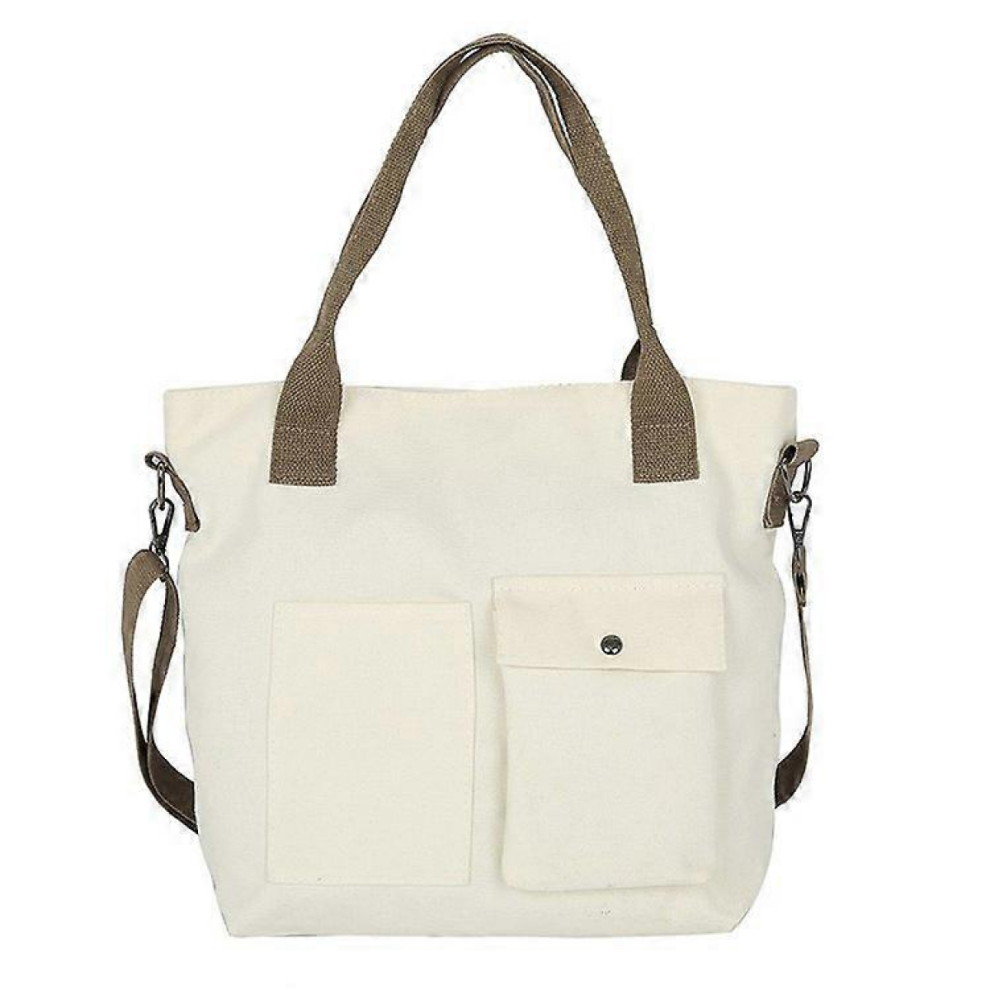 Grand sac à main pour femme, fourre-tout, sac de voyage, sac à provisions, sac à bandoulière, 1 pièce, blanc