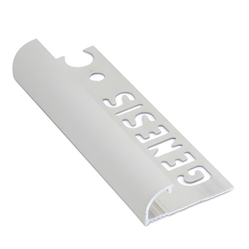 Brushed Silver Aluminium Quadrant Tile Trim 12mm x 2.5m EAQ Genesis Edge Protector Strip