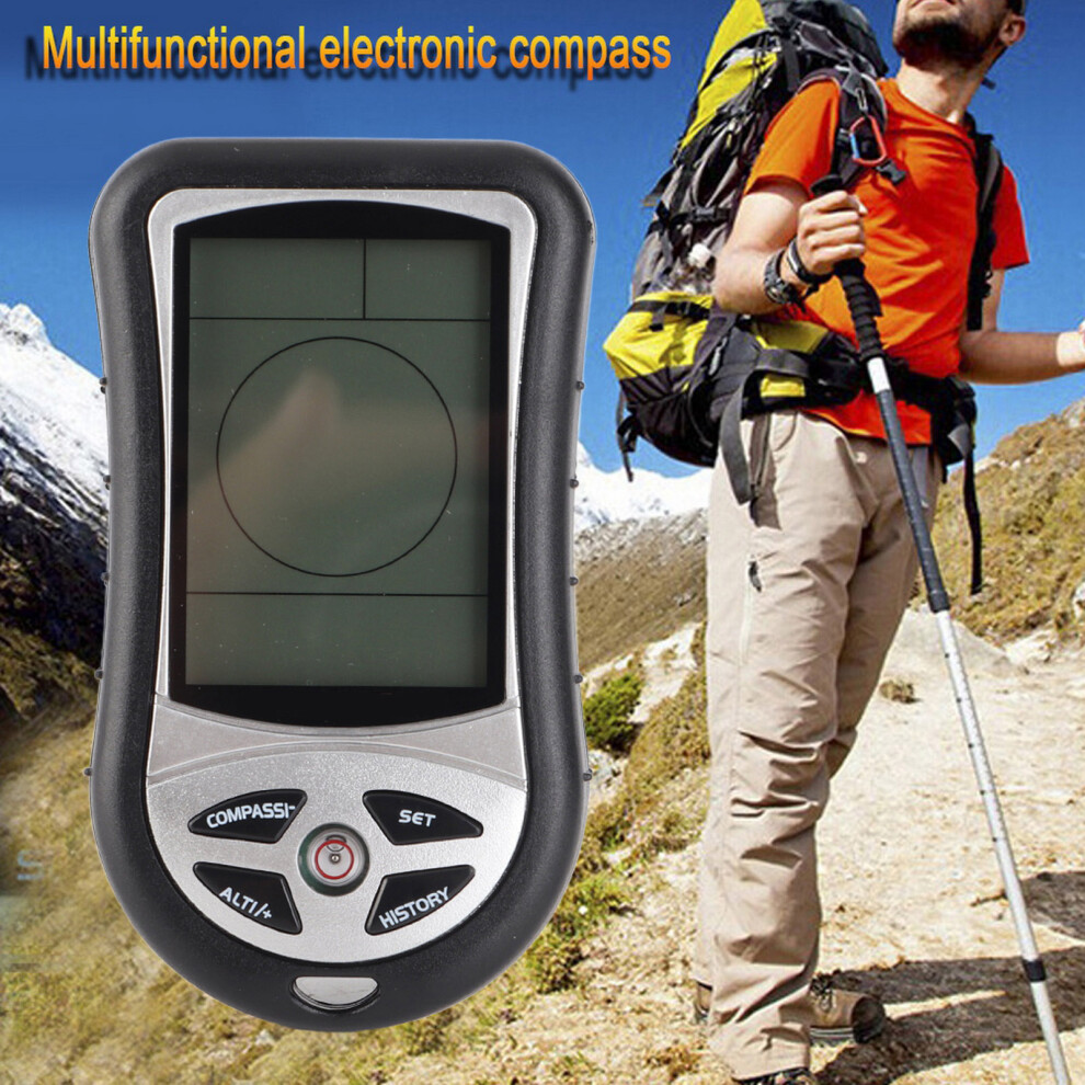 Black Multi Function Digital Altimeter Barometer