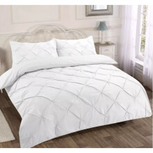 Pintuck Pleated Duvet Cover Sheets With Pillow Cases For Double