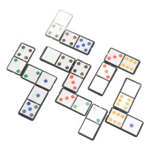 Compact 28Pcs Dominoes Set for Beginners - Colorful Dots Easy to Carry