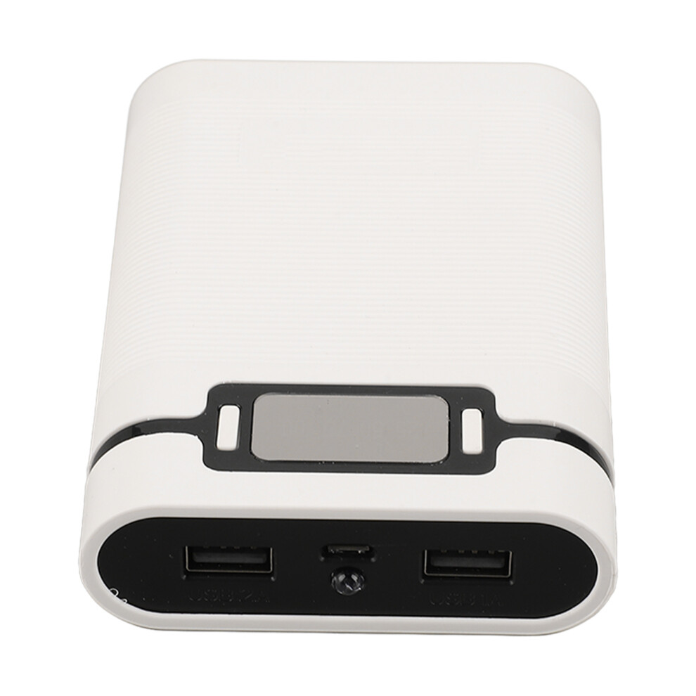 4Pcs 18650 Battery Charger Outer Case With Dual Usb Led Function Portable White 9401339875092