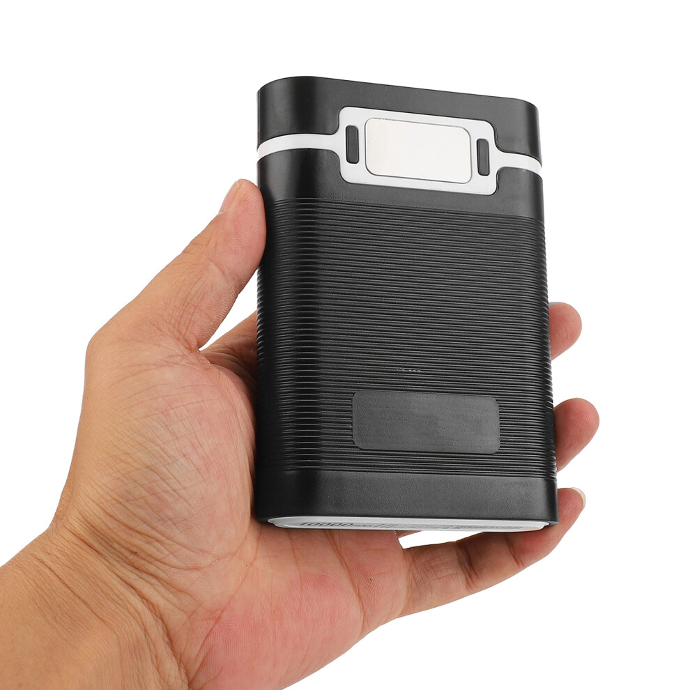 Diy Power Bank Case With Led & Dual Usb For 18650 Batteries Black 6941339875119