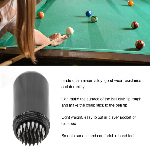 Snooker Pool Cue Tip Shaper Billiards Pool Cue Stick Tip Tool Pick mit Schlüsselanhänger Schwarz 2