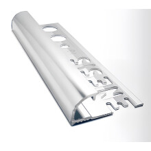 Bright Silver Aluminium Quadrant Tile Trim 12mm x 2.5m EAQ Genesis Edge Protector Strip