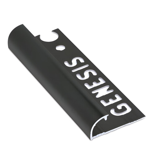 Black Aluminium Quadrant Tile Trim 12mm x 2.5m EAQ Genesis Edge Protector Strip