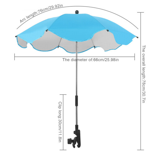 UPF 50+ Pink Umbrella for Strollers & Patios 360 Adjustable 26'' 1