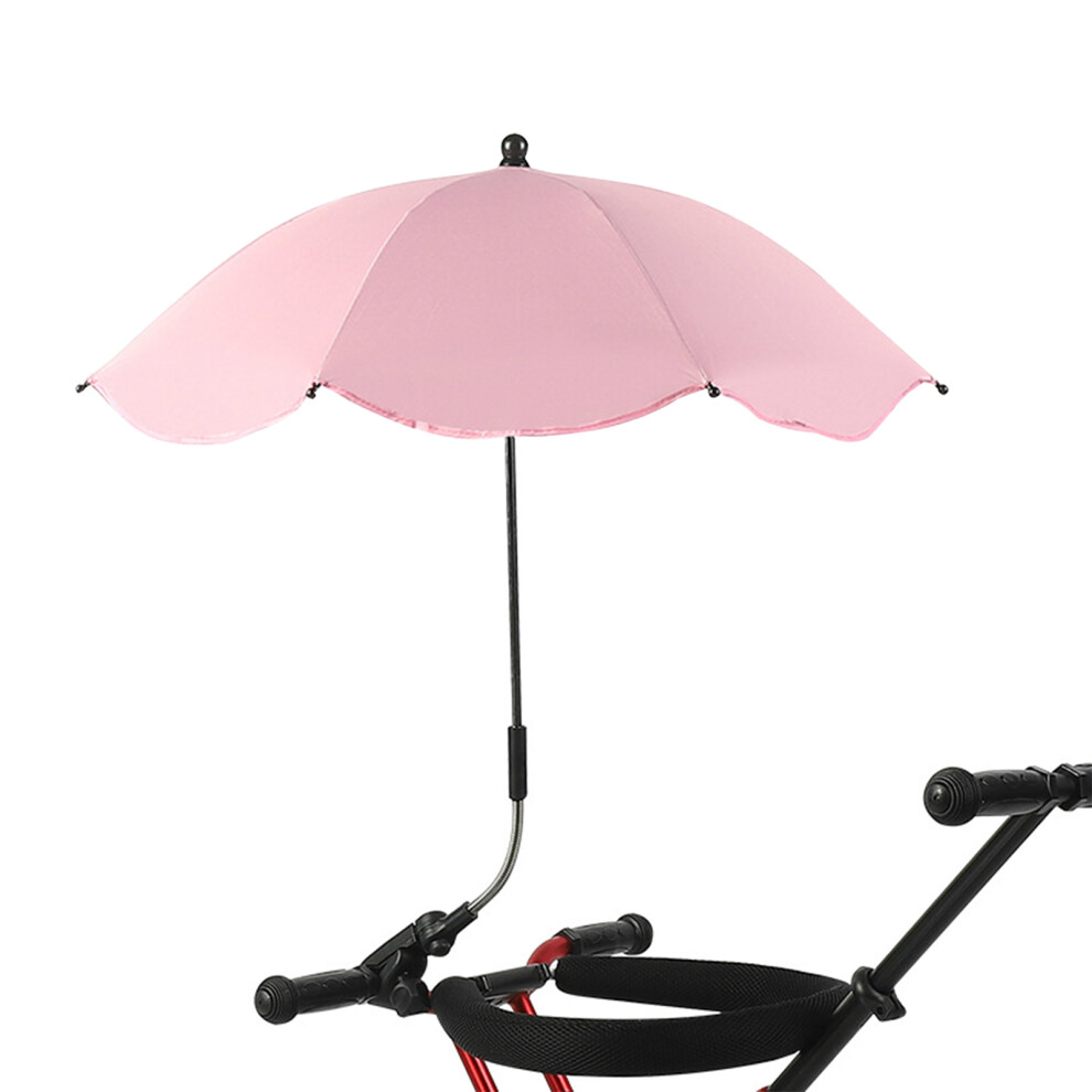 Upf 50+ Umbrella For Strollers & Patios 360 Adjustable 26'' Pink