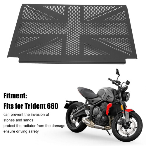 Kühlerabdeckung aus Edelstahl für Trident 660 2