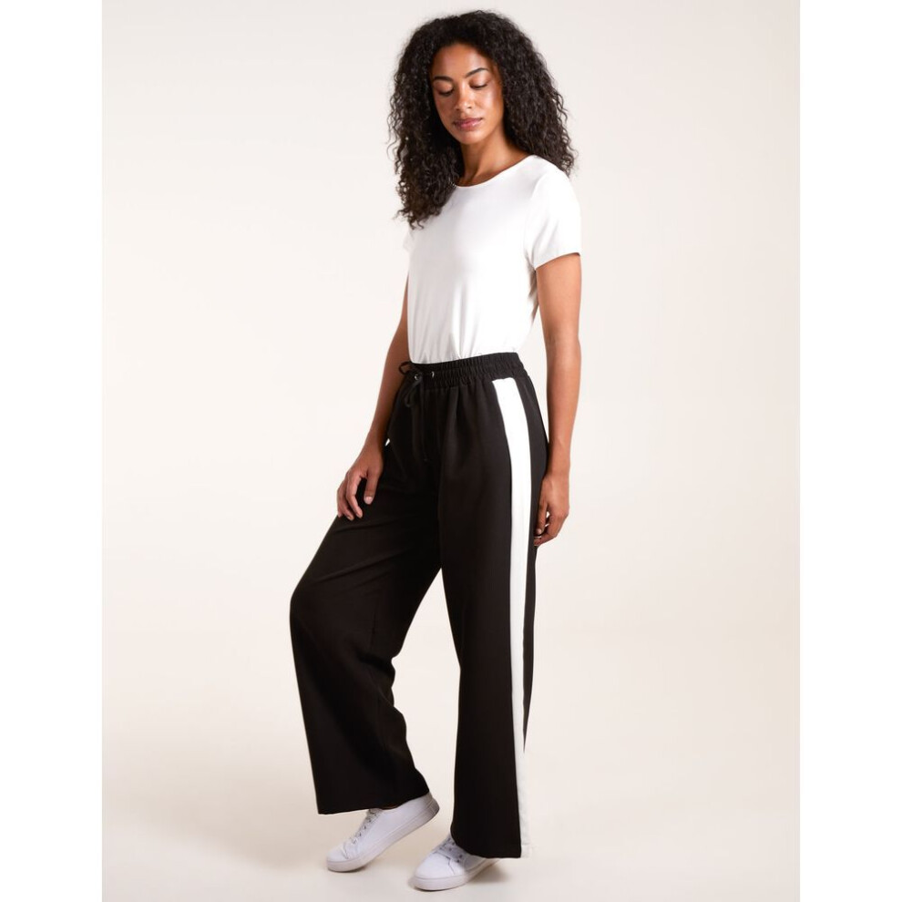 Blue Vanilla Women's Black (, Xl) Side Stripe Elastic Waist Trousers
