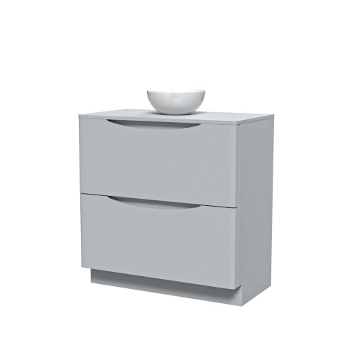 NES Home Nes Home Matte Grey 800mm Bathroom Freestanding Vanity Unit Round Ceramic Basin 1