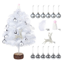 60cm Artificial Christmas Tree Set with Feathers & Decorative Balls