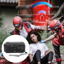Portable Solar Hand Crank Emergency Radio with 1200mAh Battery