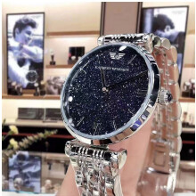 (A brilliant starry sky silver ribbon) Ladies' fashionable starry Sky waterproof quartz Sparkling starry sky women's watch