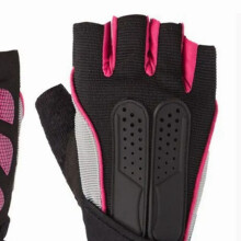 Halb-Finger-Radhandschuhe Atmungsaktiv Handgelenksstütze Frauen Männer Fingerlose Fahrrad-Handschuhe für Outdoor-Fitness Radfahren Pink Sch