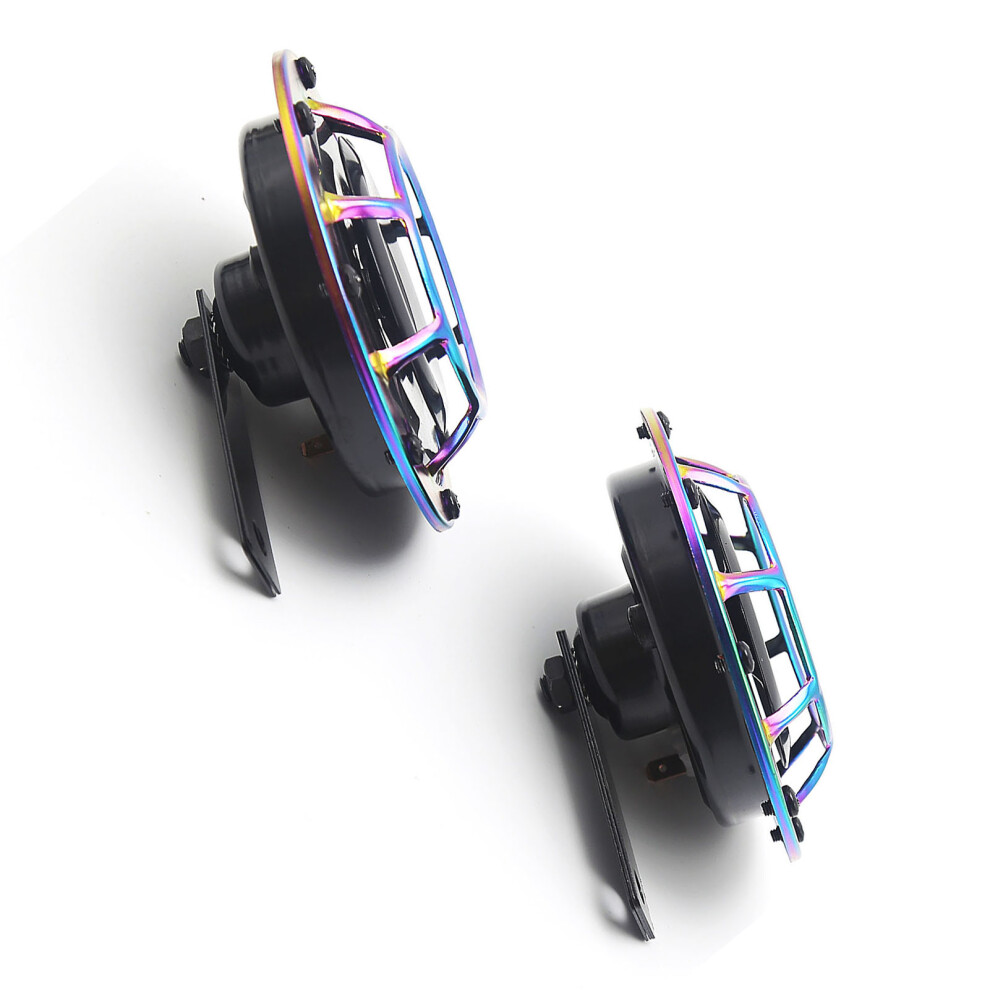 2Pcs 125Mm 12V Electric Car Horn Kit, High/Low Tone, 115Db, Red/Black 8231339917697
