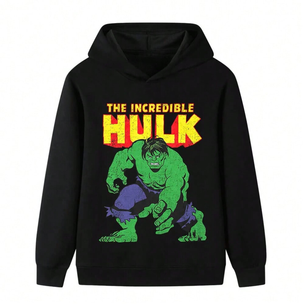 (1, 110) Boys Marvel Superhero The Incredible Hulk Printed Hooded Sweatshirt Fall and Winter Casual Fashion Warm Kids Fleece Hoodie-image-OPC-PJJYVRG-NEW