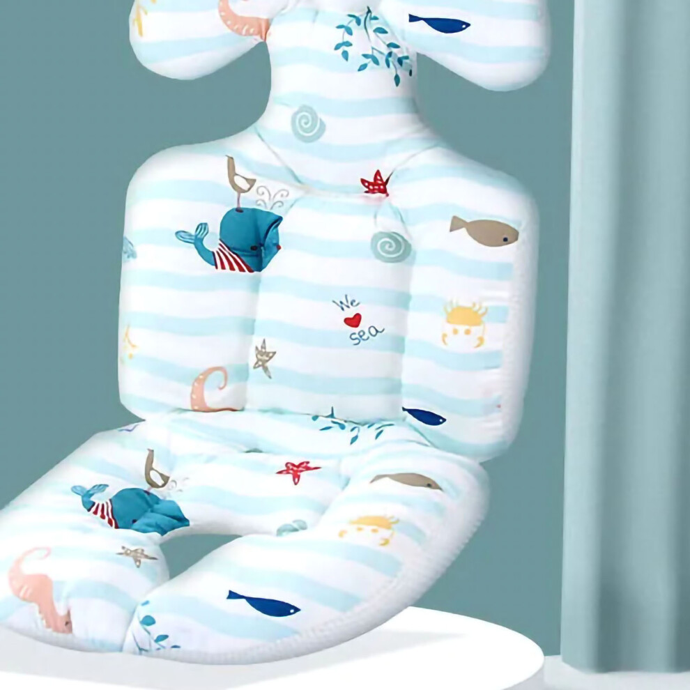 Baby Seat Cushion Cotton Stroller Liner Double-Sided Comfort Dolphin Style