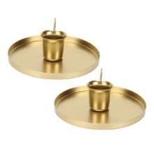 2 Stück Eisen-Kerzenhalter Metall Haushalt Gold Einfach Retro Elegant Tischduftkerzenständer