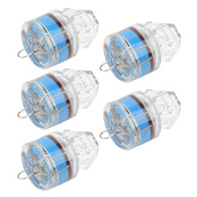 5Pcs Blue Diamond Shape LED Fishing Lure Light, Corrosion Resistant, Auto Open