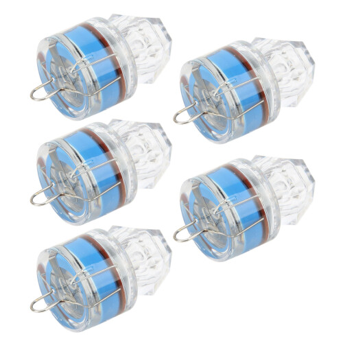 5 Stück Diamant-LED-Angelköder Hellblau 180mAh