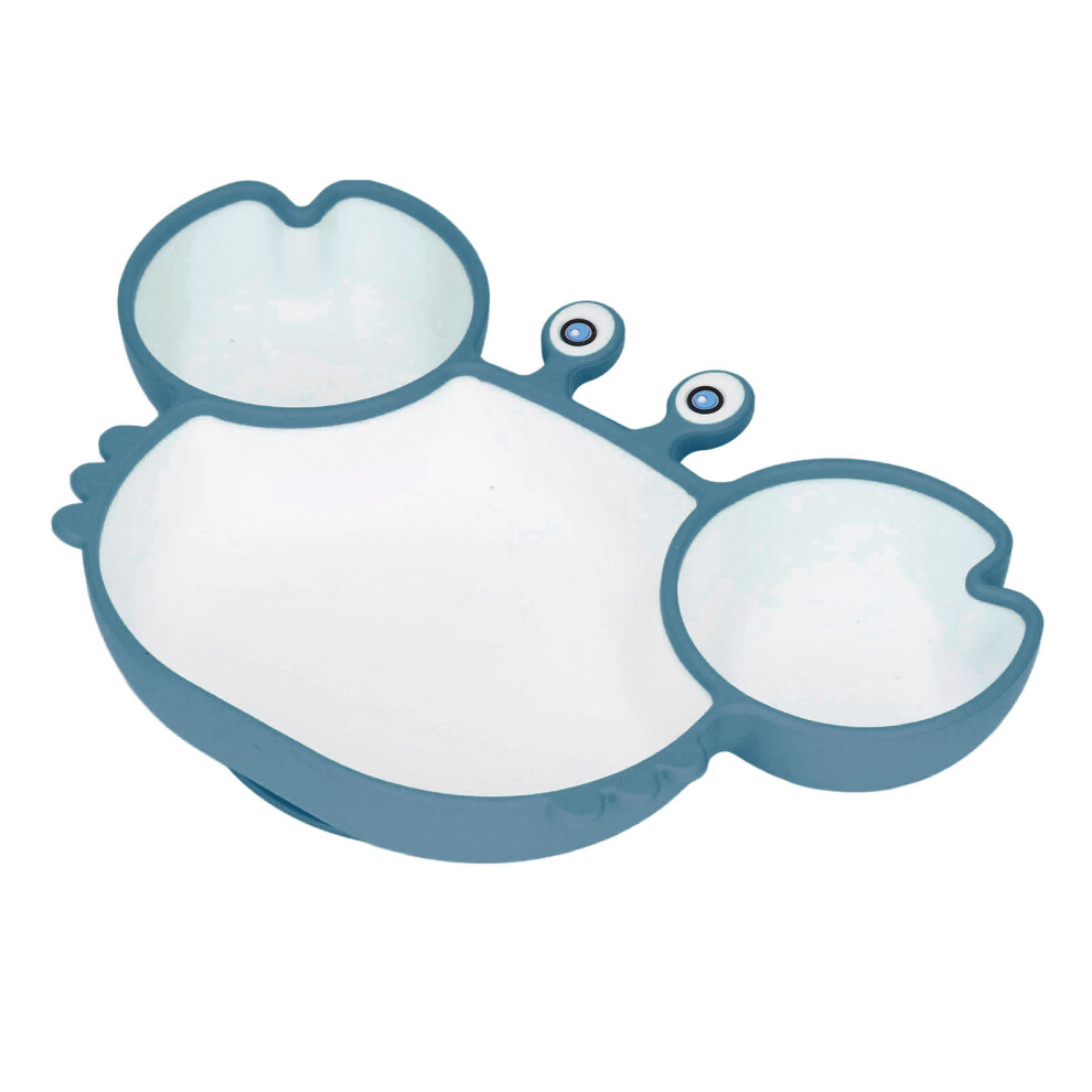 Crab Silicone Suction Plate With Cup Base, 16X23cm Blue