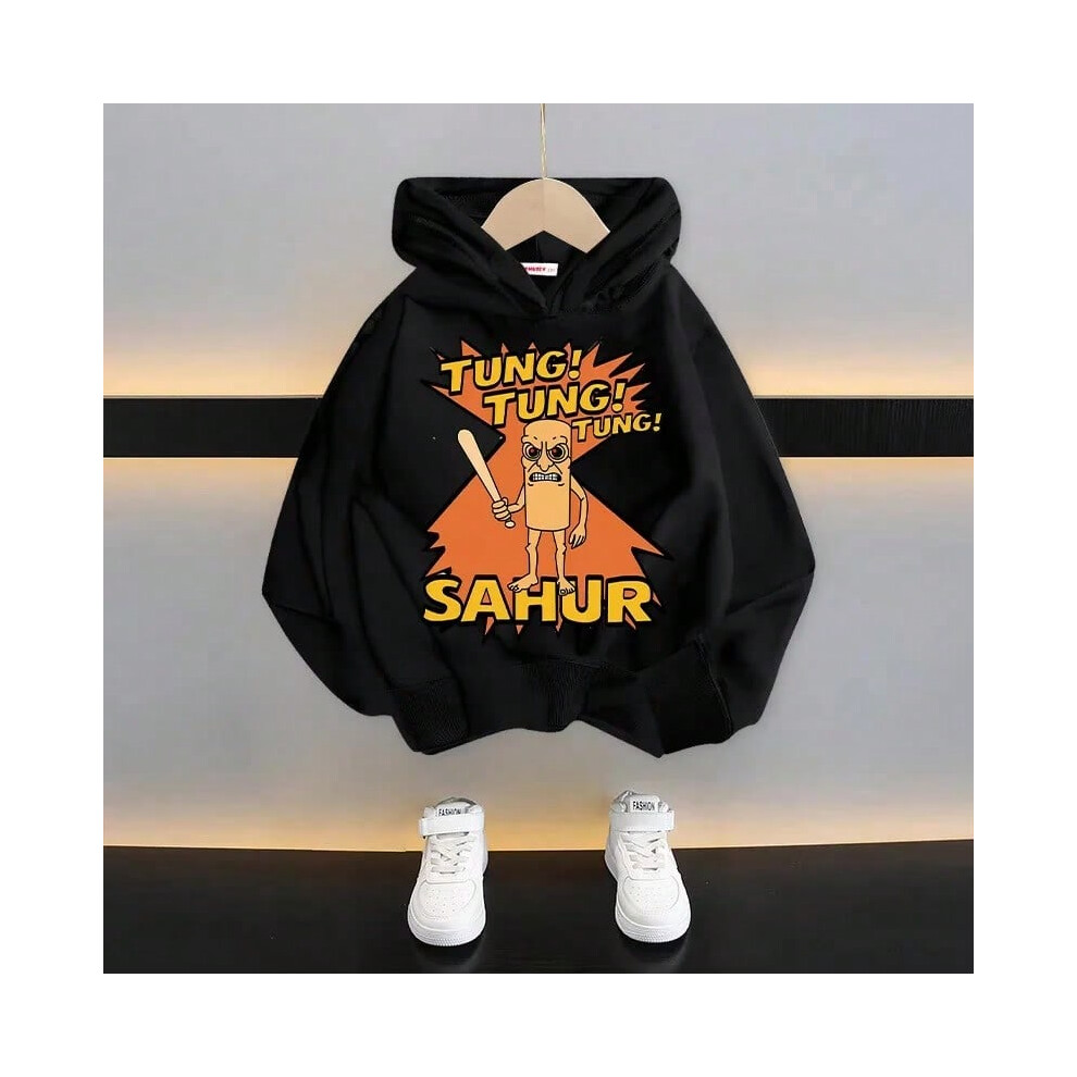 (SHJ27, Size 140 cm) Italian Brainrot Kids Hoodie Funny Cartoon Graphic Thin Sweatshirts Tung Tungtung Sahur Casuals Long Sleeves Tops Boys Clothes-image-OPC-PJJYZHG-NEW