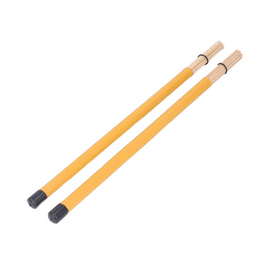 2Pcs Bamboo Drum Brush Stick Mallet Percussion Accessory Set – Yellow 1