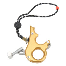 Aluminum Alloy Compound Bow Release Aid, 3-Finger Grip, Adjustable Sensitivity, Gold