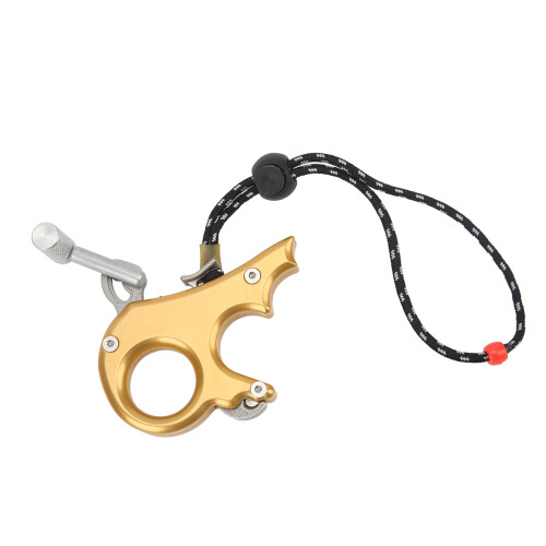 Aluminum Alloy Compound Bow Release Aid, 3-Finger Grip, Adjustable Sensitivity, Gold 2