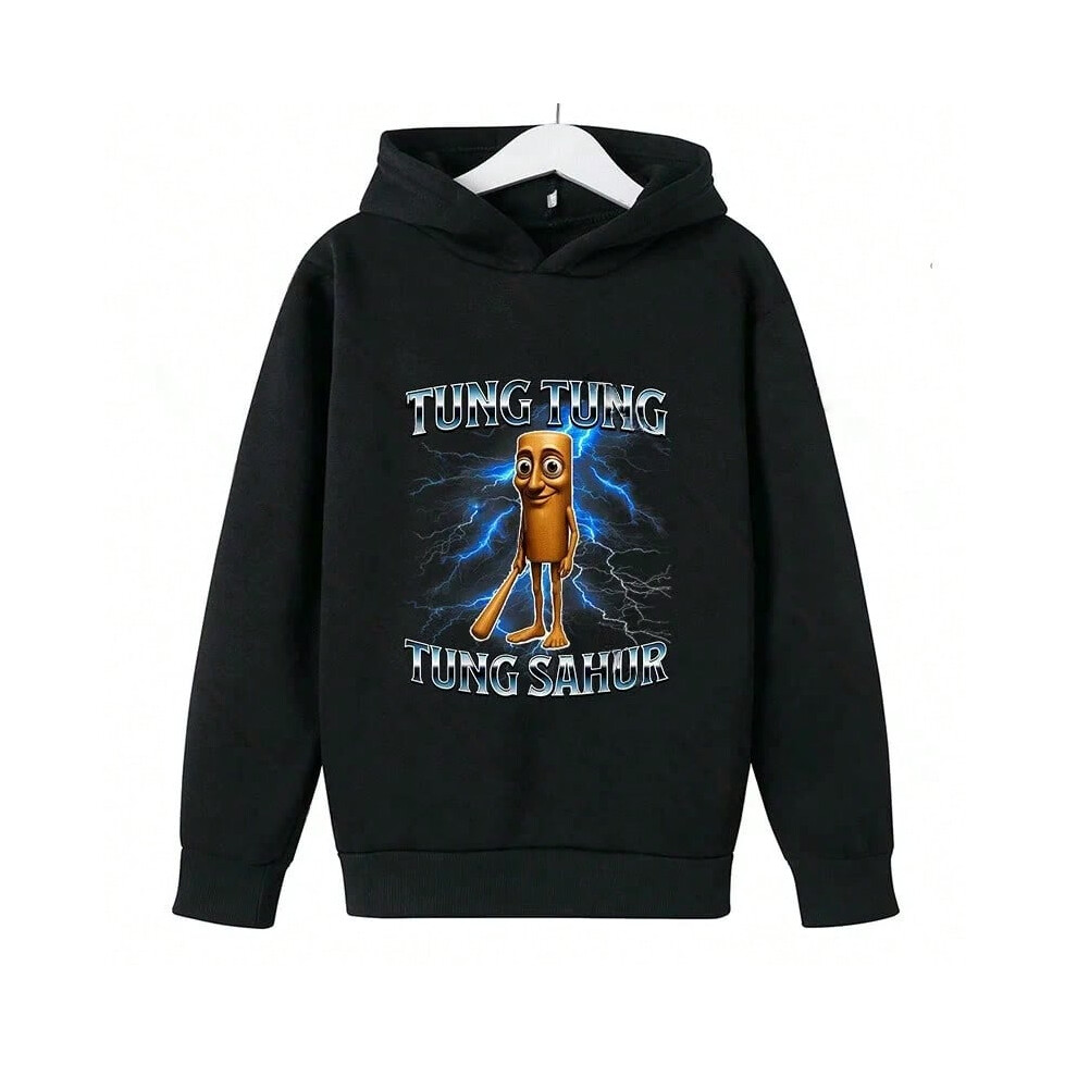 (3, 150) Italian Brainrot Cartoon Kid Hooded Sweatshirt Boys Girls Tung Tung Tung Sahur Fun Print Fall and Winter Comfortable Warm Hoodie-image-OPC-PJJZ5R9-NEW