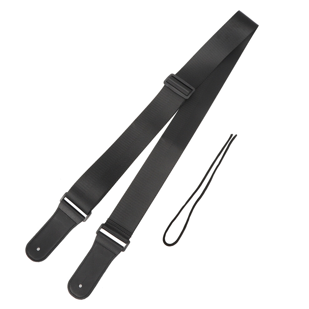 Black Guitar Strap Acoustic Electric Bass Ukulele Nylon
